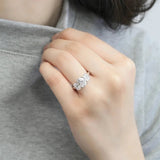 Inlaid Crystal Eternity RingWomen Wedding Silver Engagement Jewelry - Gemstone Gold