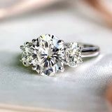 Inlaid Crystal Eternity RingWomen Wedding Silver Engagement Jewelry - Gemstone Gold