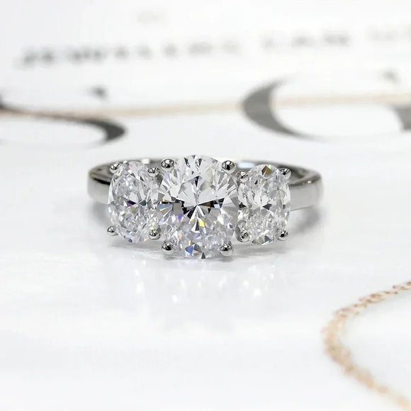 Inlaid Crystal Eternity RingWomen Wedding Silver Engagement Jewelry - Gemstone Gold