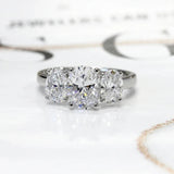 Inlaid Crystal Eternity RingWomen Wedding Silver Engagement Jewelry - Gemstone Gold