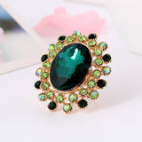 Large Gemstone Zircon Ring Women's Wedding Flower Jewelry - Genuine - Gemstone