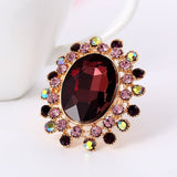 Large Gemstone Zircon Ring Women's Wedding Flower Jewelry - Genuine - Gemstone