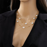 Large Pearl Pendant Necklace For Women Chain Party Wedding Jewelry - Genuine - Gemstone