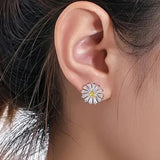 Little Yellow Sapphire Stud Earrings for Women Flower Ear Piercing Girls Jewelry - Gemstone Gold