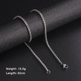 Long Box Chain Necklace 60cm Men Black Gold Women Punk Jewelry - Gemstone Gold