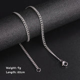 Long Box Chain Necklace 60cm Men Black Gold Women Punk Jewelry - Gemstone Gold
