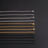 Long Box Chain Necklace 60cm Men Black Gold Women Punk Jewelry - Gemstone Gold