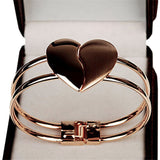 Love Heart Bangle Wristband Bracelet Women Wedding jewelry - Genuine - Gemstone