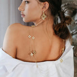 Lucky Flower Necklace for Women Girls Daily Party Wedding Charm Gift - Gemstone Gold