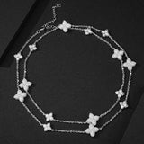 Lucky Flower Necklace for Women Girls Daily Party Wedding Charm Gift - Gemstone Gold