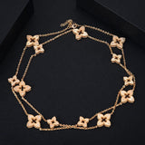 Lucky Flower Necklace for Women Girls Daily Party Wedding Charm Gift - Gemstone Gold