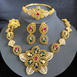 Lucky Flower Necklace for Women Girls Daily Party Wedding Charm Gift - Gemstone Gold