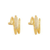 Luxurious Screw Ring 14k Gold For Women Party Jewelry - Genuine - Gemstone