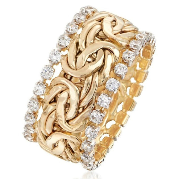 Luxury 14K Gold Ring Party Wedding Engagement Jewelry - Genuine - Gemstone