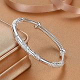 Luxury 925 Sterling Silver Flower Bracelet For Women Solid Light Party Jewelry - Gemstone Gold