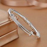 Luxury 925 Sterling Silver Flower Bracelet For Women Solid Light Party Jewelry - Gemstone Gold