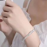 Luxury 925 Sterling Silver Flower Bracelet For Women Solid Light Party Jewelry - Gemstone Gold