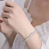 Luxury 925 Sterling Silver Flower Bracelet For Women Solid Light Party Jewelry - Gemstone Gold