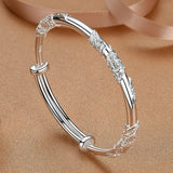 Luxury 925 Sterling Silver Flower Bracelet For Women Solid Light Party Jewelry - Gemstone Gold