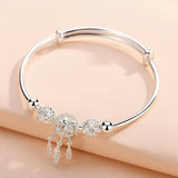 Luxury 925 Sterling Silver Flower Bracelet For Women Solid Light Party Jewelry - Gemstone Gold