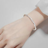 Luxury 925 Sterling Silver Flower Bracelet For Women Solid Light Party Jewelry - Gemstone Gold