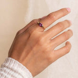 Luxury Amethyst Anniversary Ring for Women Party Birthday Jewelry - Genuine - Gemstone