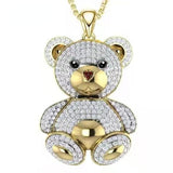 Luxury Bear Pendant Necklace for Women Party Anniversary Jewelry - Genuine - Gemstone