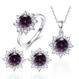 Luxury Bridal Jewelry Set Real 925S Silver Necklace Women Wedding - Genuine - Gemstone