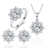 Luxury Bridal Jewelry Set Real 925S Silver Necklace Women Wedding - Genuine - Gemstone