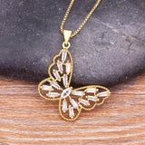 Luxury Butterfly Pendant Necklace Charm Choker for Woman Wedding Jewelry Gift - Genuine - Gemstone