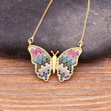 Luxury Butterfly Pendant Necklace Charm Choker for Woman Wedding Jewelry Gift - Genuine - Gemstone