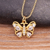 Luxury Butterfly Pendant Necklace Charm Choker for Woman Wedding Jewelry Gift - Genuine - Gemstone