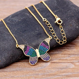 Luxury Butterfly Pendant Necklace Charm Choker for Woman Wedding Jewelry Gift - Genuine - Gemstone