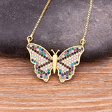 Luxury Butterfly Pendant Necklace Charm Choker for Woman Wedding Jewelry Gift - Genuine - Gemstone