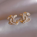 Luxury Cross Zircon Earrings Women Wedding Jewelry - Genuine - Gemstone