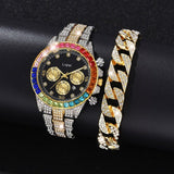 Luxury Diamond Watch Bracelet Set Women Party Anniverssary Jewelry - Genuine - Gemstone