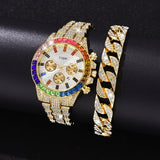 Luxury Diamond Watch Bracelet Set Women Party Anniverssary Jewelry - Genuine - Gemstone