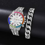 Luxury Diamond Watch Bracelet Set Women Party Anniverssary Jewelry - Genuine - Gemstone