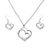 Luxury Double Heart Jewelry Set For Women Wedding Gold Jewelry - Genuine - Gemstone