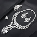 Luxury Double Layer African Jewelry sets Women Wedding Zircon Jewelry Set - Genuine - Gemstone