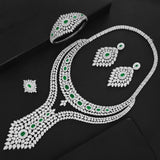 Luxury Double Layer African Jewelry sets Women Wedding Zircon Jewelry Set - Genuine - Gemstone