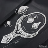 Luxury Double Layer African Jewelry sets Women Wedding Zircon Jewelry Set - Genuine - Gemstone