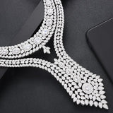 Luxury Double Layer African Jewelry sets Women Wedding Zircon Jewelry Set - Genuine - Gemstone