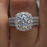 Luxury Engagement Women Ring Zircon Wedding Jewelry - Genuine - Gemstone