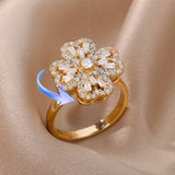 Luxury Four Clover Ring for Women Wedding Jewelry - Genuine - Gemstone