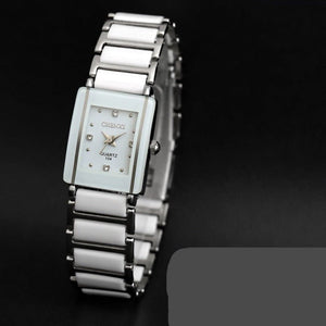 Luxury Gemstone White Silver Watch Women Bracelet Casual Jewelry - Genuine - Gemstone