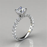 Luxury Gemtone Engagement Silver Ring For Women Wedding Jewelry - Genuine - Gemstone