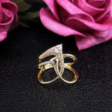 Luxury Gold Twist Ring Zircon Women Wedding Jewelry - Genuine - Gemstone