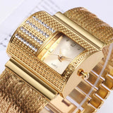 Luxury Gold Women's Bracelet Wrist Watche Strap Waterproof - Genuine - Gemstone