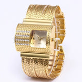 Luxury Gold Women's Bracelet Wrist Watche Strap Waterproof - Genuine - Gemstone